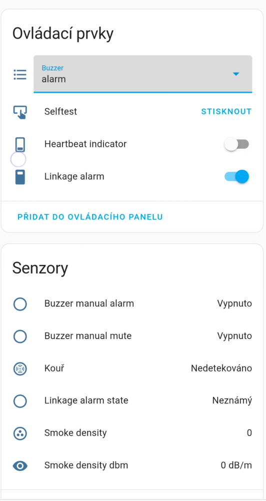 Detektor v Home Assistant