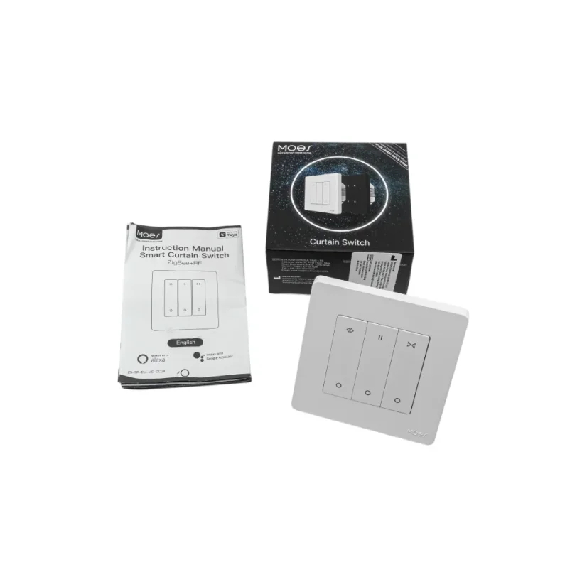 MOES Curtain Switch - Zigbee ovladač rolet - Barva: Šedá, Stav produktu: Nový