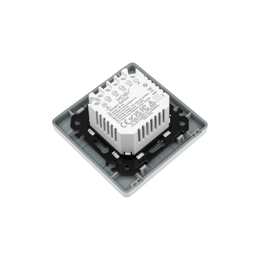 MOES Smart Switch - Zigbee chytrý vypínač - Barva: Šedá, Neutrální vodič: nevyžaduje "N" vodič, Počet spínačů: 3, Stav produktu: Nový