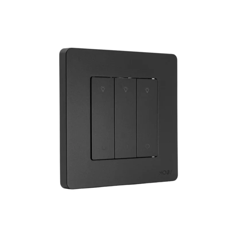 MOES Smart Dimmer Switch - Zigbee chytrý vypínač - Barva: Šedá, Počet spínačů: 3