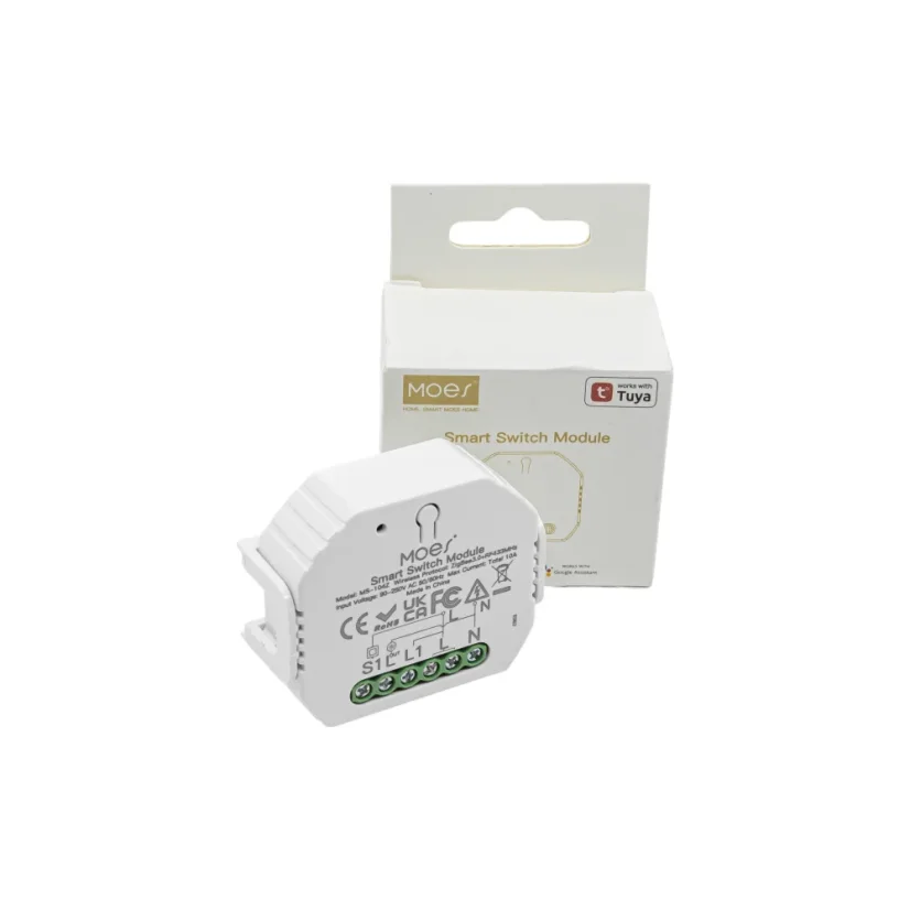 MOES Smart Switch Module - Zigbee DIY spínač světel - Neutrální vodič: vyžaduje "N" vodič, Počet spínačů: 2, Maximální proud: 10 A