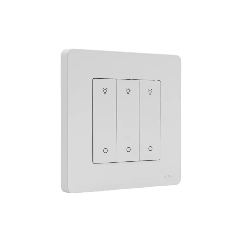 MOES Smart Dimmer Switch - Zigbee chytrý vypínač - Barva: Bílá, Počet spínačů: 3