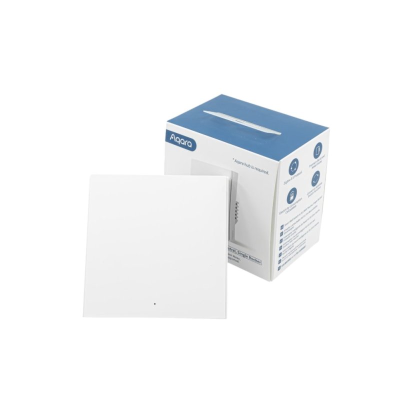 AQARA Smart Wall Switch H1 - Zigbee chytrý vypínač - Barva: Bílá, Neutrální vodič: nevyžaduje "N" vodič, Počet spínačů: 1