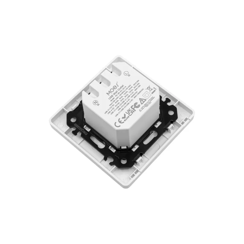 MOES USB Wall Outlet - USB nástěnná nabíječka - Barva: Šedá, Maximální nabíjecí výkon: 30 W, Stav produktu: Nový
