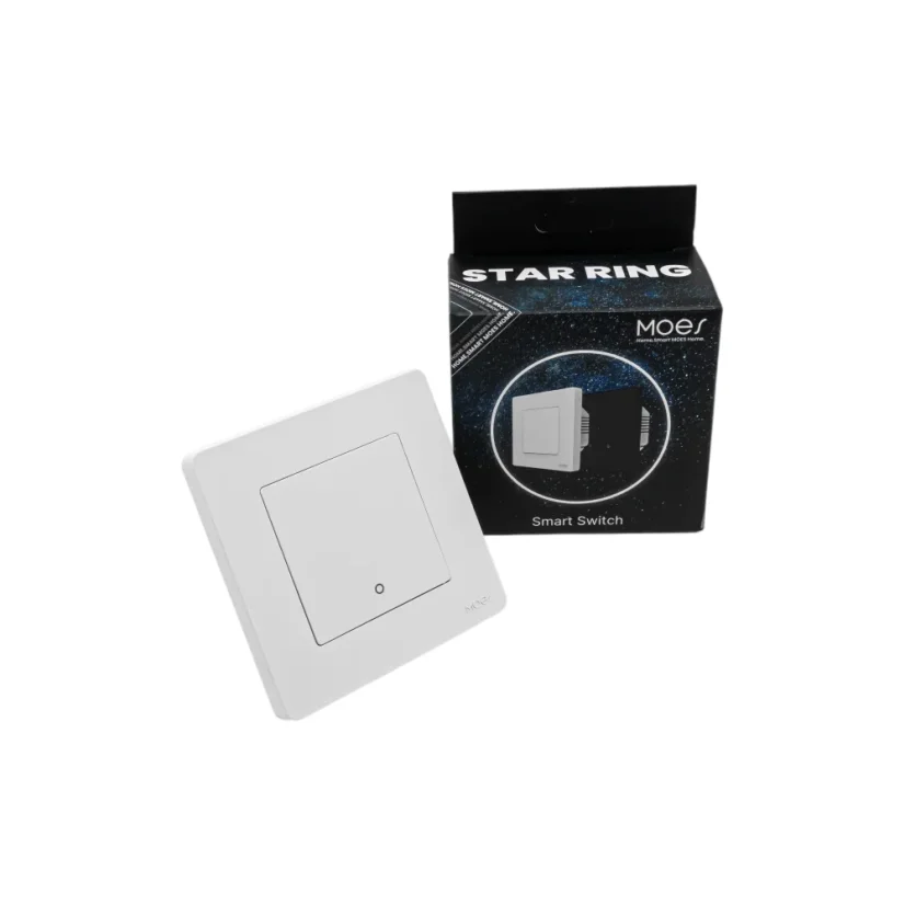 MOES Smart Switch - Zigbee chytrý vypínač - Barva: Šedá, Neutrální vodič: nevyžaduje "N" vodič, Počet spínačů: 1, Stav produktu: Nový