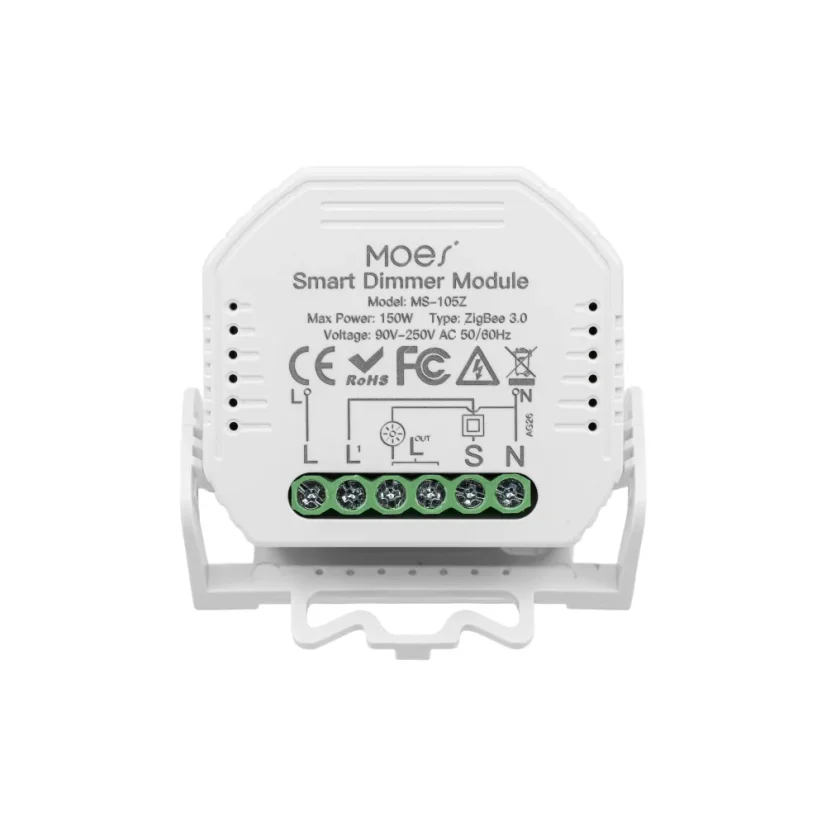 MOES Smart Dimmer Module - Zigbee chytrý stmívač - Počet spínačů: 2