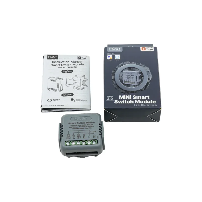 MOES MiNi Smart Switch Module - Zigbee DIY spínač světel - Počet spínačů: 3, Maximální proud: 10 A