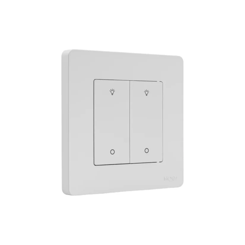 MOES Smart Dimmer Switch - Zigbee chytrý vypínač - Barva: Bílá, Počet spínačů: 2