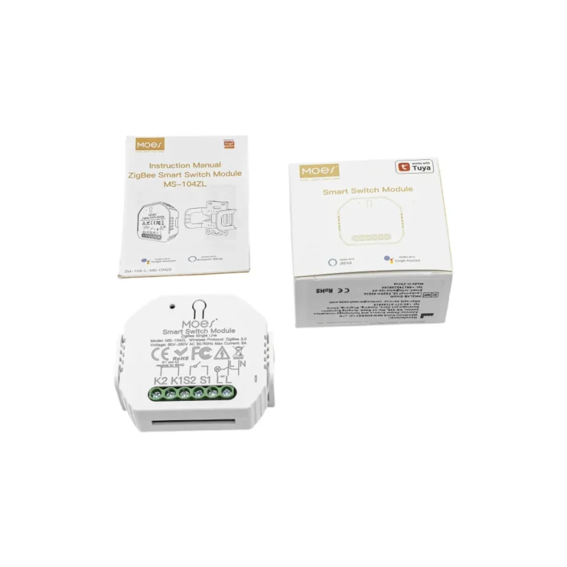 MOES Smart Switch Module - Zigbee DIY spínač světel - Neutrální vodič: vyžaduje "N" vodič, Počet spínačů: 2, Maximální proud: 10 A