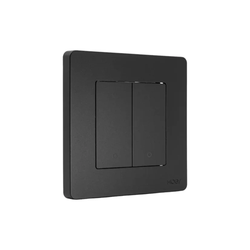 MOES Smart Switch - Zigbee chytrý vypínač - Barva: Šedá, Neutrální vodič: nevyžaduje "N" vodič, Počet spínačů: 2, Stav produktu: Nový