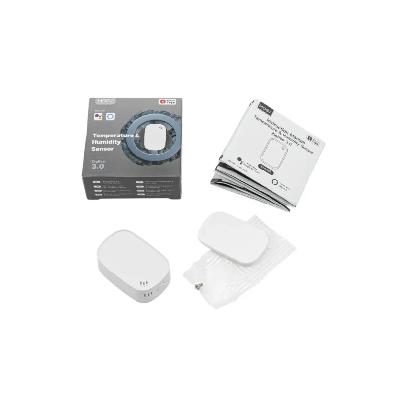 MOES Temperature & Humidity Sensor - Zigbee chytrý teplotní senzor - Barva: Černá, Stav produktu: Použitý