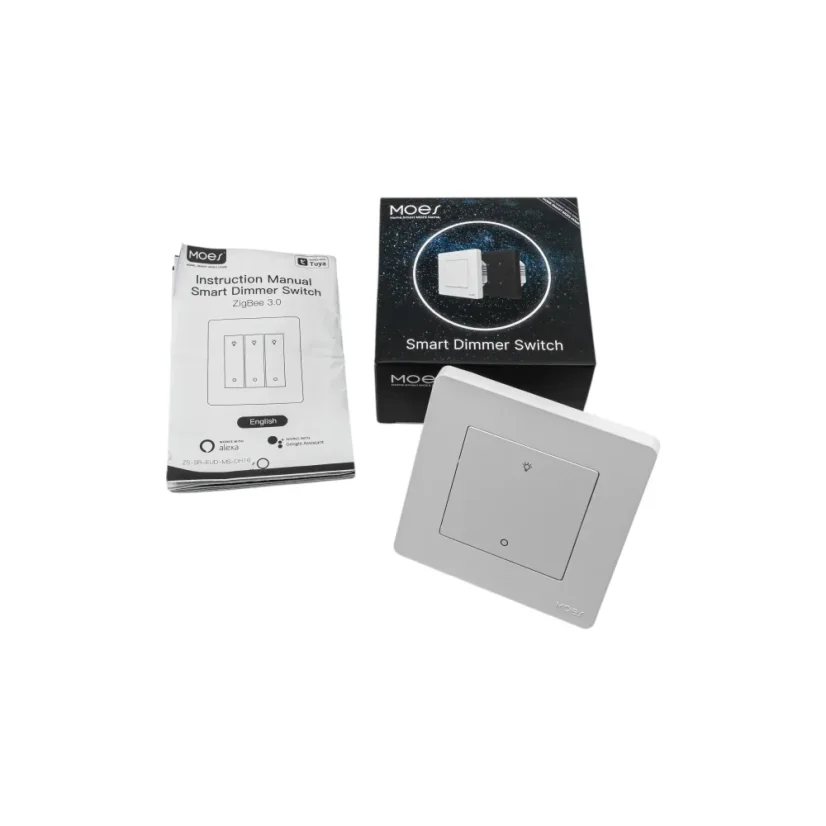 MOES Smart Dimmer Switch - Zigbee chytrý vypínač - Barva: Šedá, Počet spínačů: 3