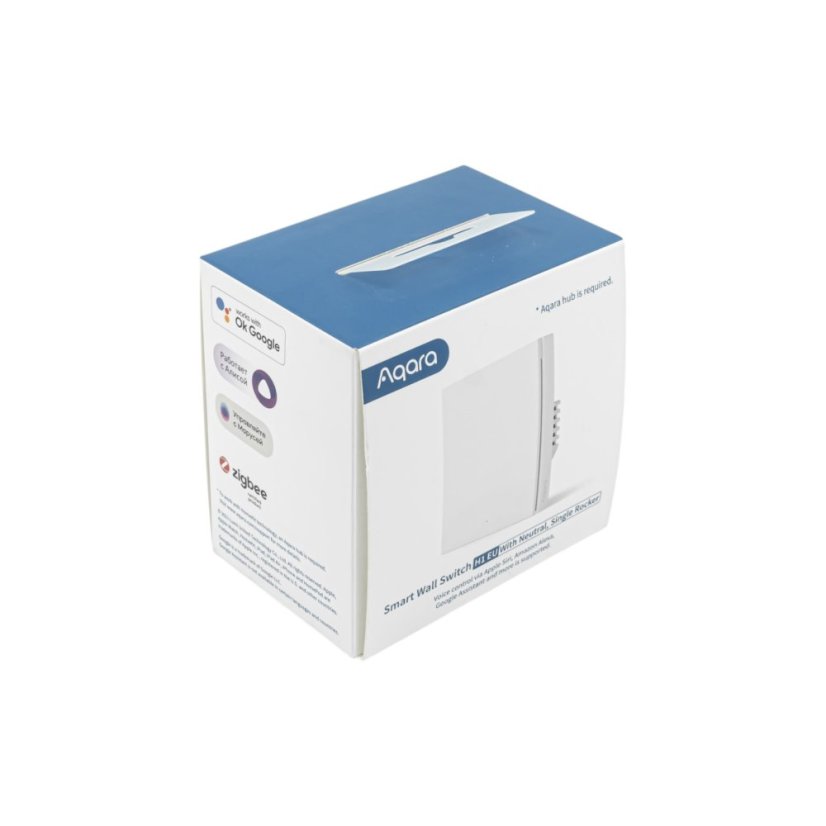 AQARA Smart Wall Switch H1 - Zigbee chytrý vypínač - Barva: Bílá, Neutrální vodič: nevyžaduje "N" vodič, Počet spínačů: 1
