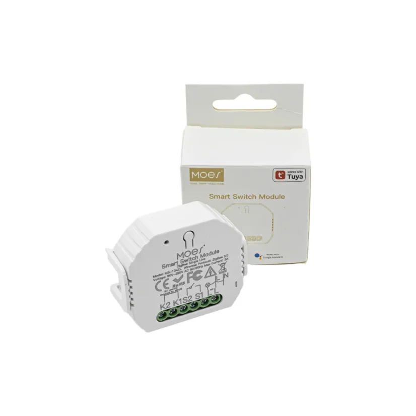 MOES Smart Switch Module - Zigbee DIY spínač světel - Neutrální vodič: vyžaduje "N" vodič, Počet spínačů: 2, Maximální proud: 10 A
