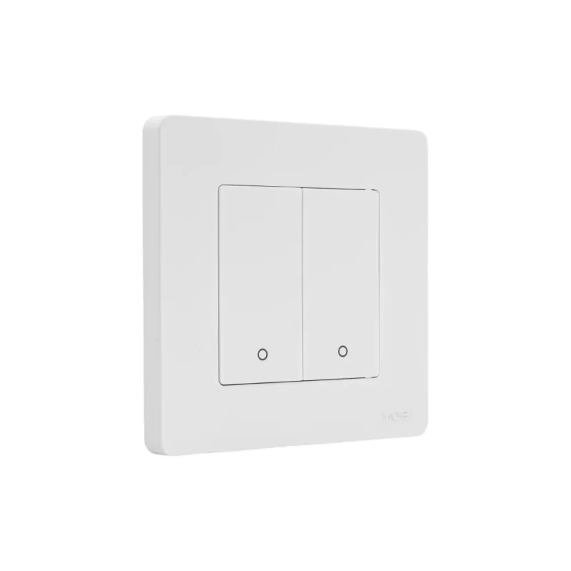 MOES Smart Switch - Zigbee chytrý vypínač - Barva: Bílá, Neutrální vodič: vyžaduje "N" vodič, Počet spínačů: 2, Stav produktu: Použitý