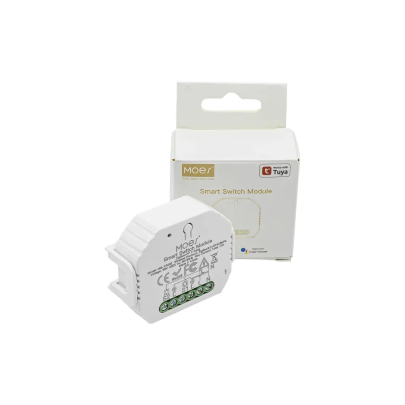 MOES Smart Switch Module - Zigbee DIY spínač světel - Neutrální vodič: vyžaduje "N" vodič, Počet spínačů: 2, Maximální proud: 10 A