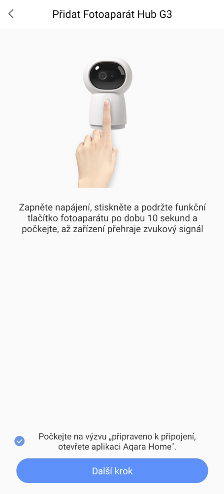 Prvotní nastavení Aqara G3 v aplikaci Aqara Home