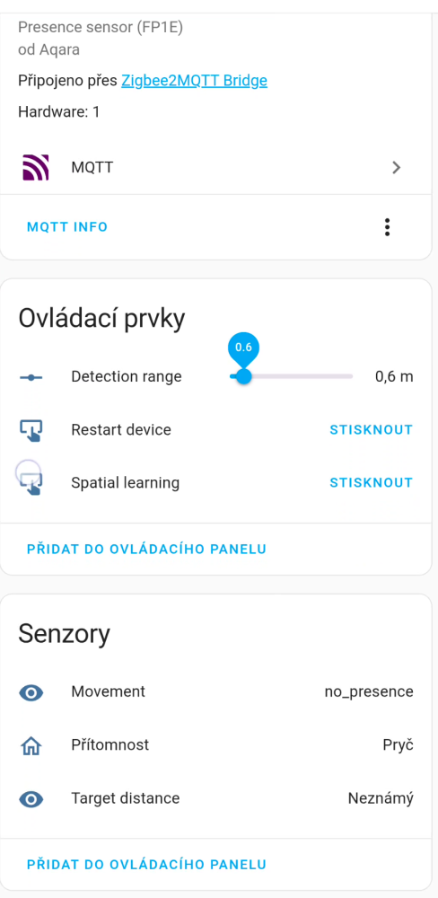 Ověření senzoru v Home Assistant